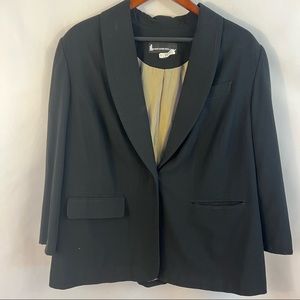Larry Levine Suits Women Plus Size 16W Blazer Black Long Sleeve Career Business